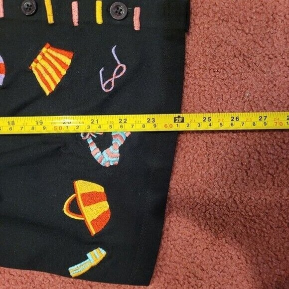 Michael Simon Lite Womens Embroidered Cardigan Size M Shoe Purse Print Artsy - Picture 9 of 9